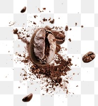 PNG Exploding coffee bean ground coffee beans photography.