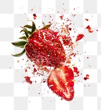 PNG Exploding one dried strawberry food explosion fruit.