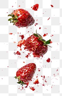 PNG Exploding three dried strawberry food background fruit.