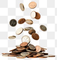 PNG Real coins money pile investment.