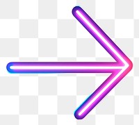 3D render of neon arrow icon light.