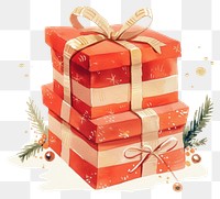 PNG A christmas red gift box illustration watercolor boxes.