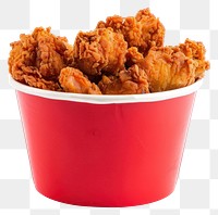 A bucket of fried chicken ketchup food.