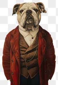 PNG A bulldog costuming wearing halloween surrealism portrait animal clothing.