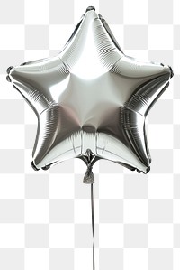 PNG Star-shaped balloon silver celebration decoration.