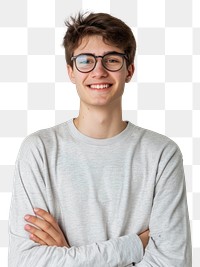 Smiling young man with glasses