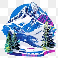 PNG Mountain snow illustration nature.