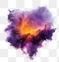 PNG A vibrant nebula with purple and orange color universe space illustration.