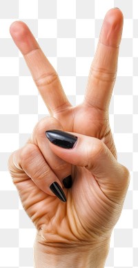 Hand gesture peace sign