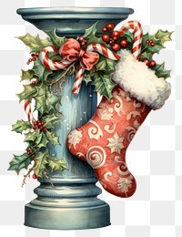 Christmas stocking white background celebration decoration. 