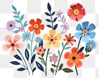 PNG  Flowers pattern craft plant.