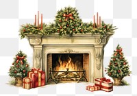 PNG  Fireplace christmas hearth architecture. 