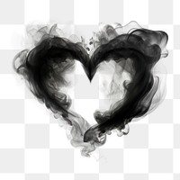 PNG Abstract smoke of heart black white background creativity.