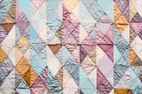 Colorful geometric quilt pattern fabric texture png overlay effect, transparent background