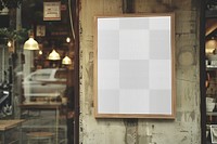 PNG cafe poster frame mockup, transparent design