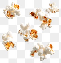 PNG Flying popcorns background isolated snack.