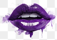 PNG Purple Lipstick kiss with lips print lipstick cosmetics illustration.