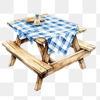 PNG  Picnic table illustration tablecloth watercolor.