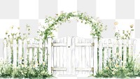 PNG  Wooden arch garden fence illustration.