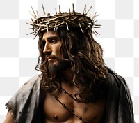 PNG Jesus Christ portrait crown beard. 