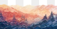 PNG Abstract mountain landscape illustration border, transparent background