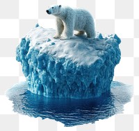 PNG Floating blue ice island bear wildlife polar.