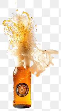 PNG Exploding beer bottle explosion beverage drink.