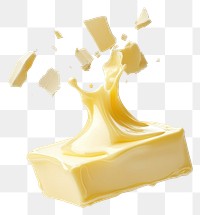 PNG Exploding block of butter background floating melting.