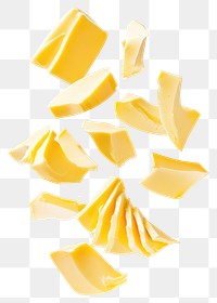 PNG Exploding butter slices background white food.