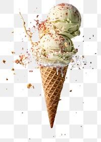 PNG Exploding ice cream cone food explosion dessert.