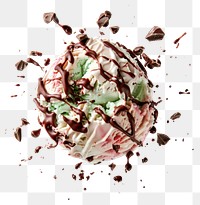 PNG Exploding mint ice cream food chocolate dessert.