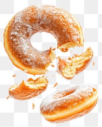 PNG Exploding sugar donut background sweets pieces.