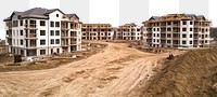 PNG Real condominium complex architecture construction buildings.