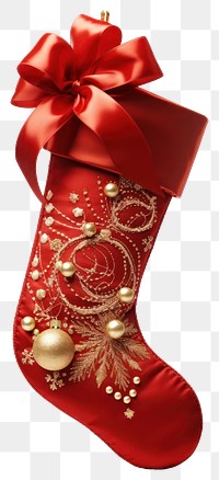 Christmas stocking gift white background celebration. 