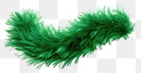 Christmas tinsel green white background caterpillar. 