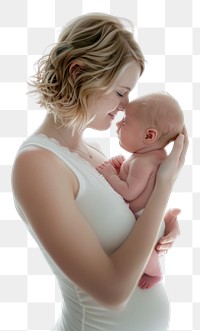 PNG Side view photo of a mother with her newborn baby photography portrait relationship.