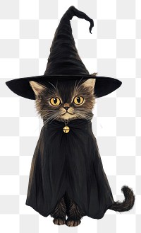 PNG A cat costumes wearing witch halloween theme animal human cute.