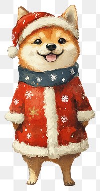 PNG Shiba costumes wearing christmas theme winter animal human.