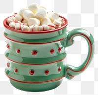 PNG Coquette christmas mug drink marshmallows chocolate.