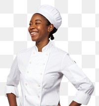 PNG Black women wearing white chef uniform portrait adult white background