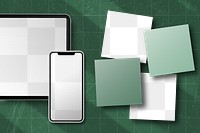 PNG tablet and phone screen mockups, transparent design