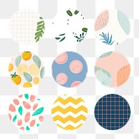 PNG Cute paper notes illustration, transparent background set