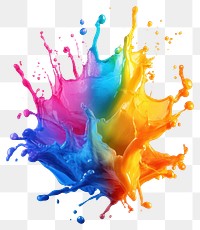 PNG Vibrant colorful paint splash artwork