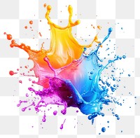 PNG Vibrant colorful paint splash art