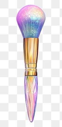 PNG  Shimmering makeup brush illustration cosmetics digital.