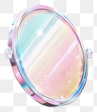 PNG  Shimmering mirror round holographic iridescent.