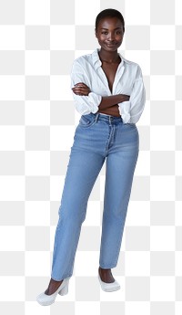 PNG Confident woman in casual outfit