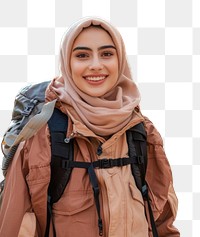 PNG Young middle east woman backpack autumn happy.