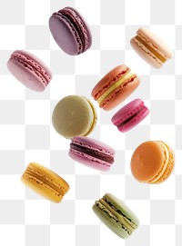 PNG Colorful French macarons floating