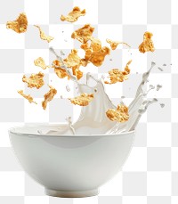 PNG Cereal splashing milk breakfast